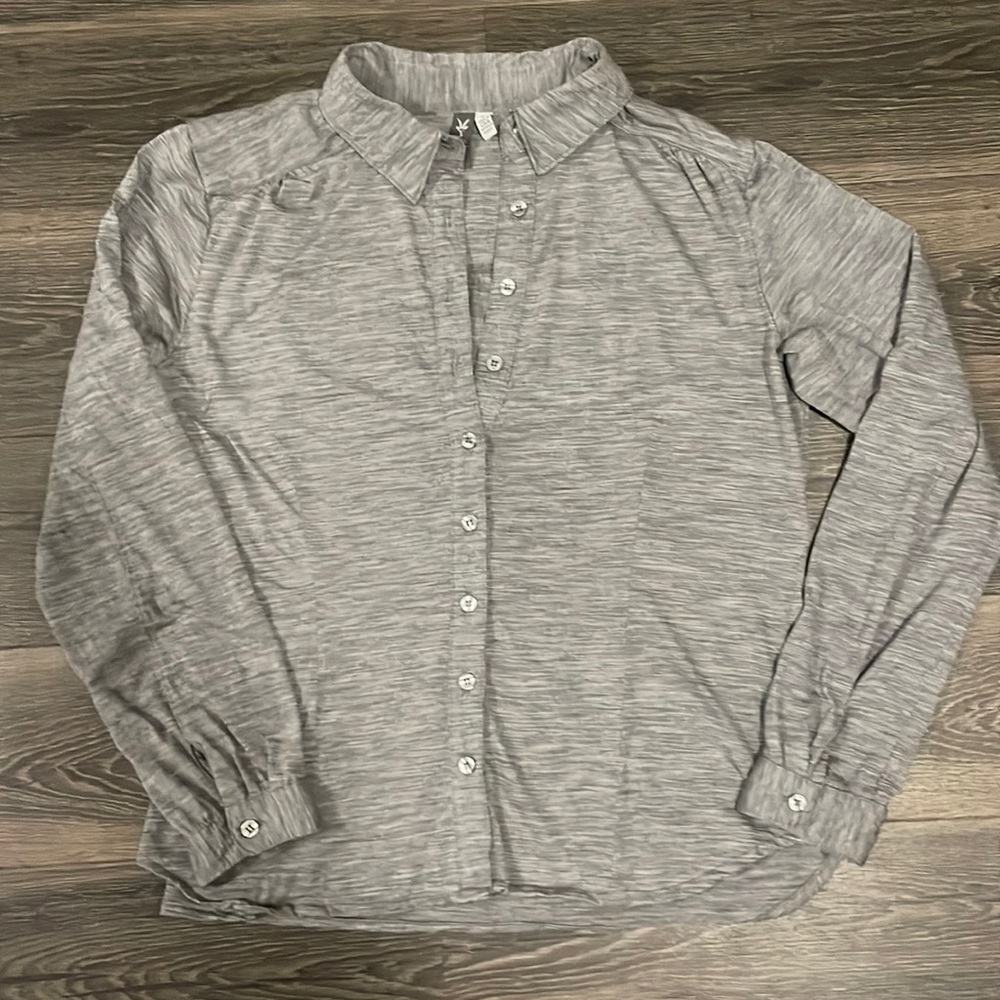 Ibex merino OD Heather button up shirt